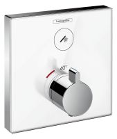 Hansgrohe ShowerSelect Glas Thermostat Unterputz für 1 Verbraucher, weiß/chrom