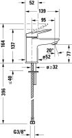 Vorschau: Duravit Wave Einhebel-Waschtischarmatur S ohne Ablaufgarnitur wassersparend, chrom WA1012002010