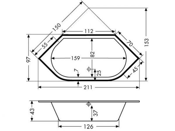 Polypex EASY 1500 Eckbadewanne 150x150cm