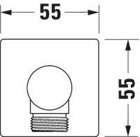 Vorschau: Duravit Wandanschlussbogen eckig mit Brausehalter, chrom