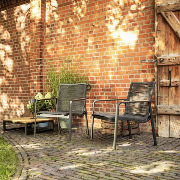 KETTLER DINING DIAMOND Rope Loungesessel mit Armlehne anthrazit charcoal 0103908-7720