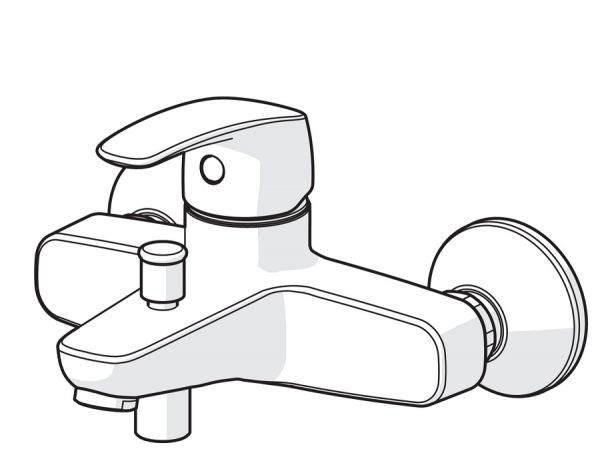 Hansa Hansapinto Einhand-Wannen-Batterie, chrom