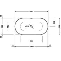 Vorschau: Duravit DuraKanto freistehende ovale Badewanne 148x75cm, weiß 700559000000000 