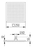 Vorschau: Avenarius Shower Regenbrause quadratisch 250x250mm, chrom