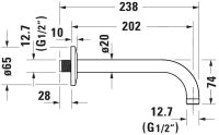 Vorschau: Duravit Brausearm 21cm, rund, chrom