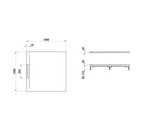 Vorschau: Laufen Pro S Marbond Duschwanne 100x100x3cm ultraflach, quadratisch, linearer Ablauf seitlich