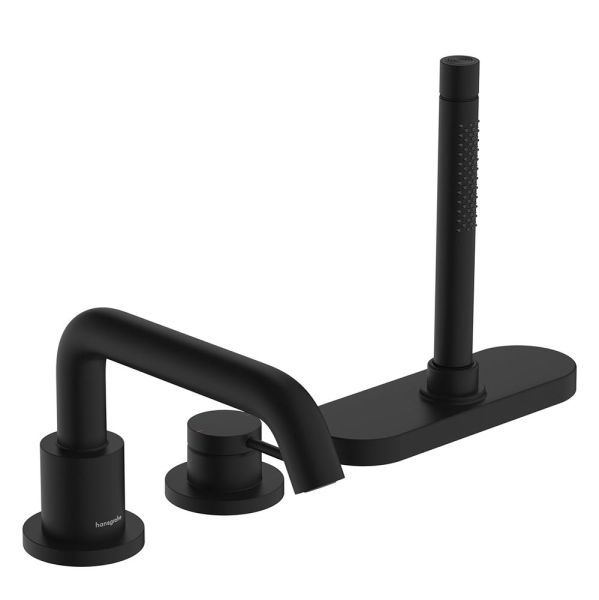 hansgrohe Tecturis S 3-Loch Einhebel-Wannenrandmischer mit sBox, schwarz matt 73447670
