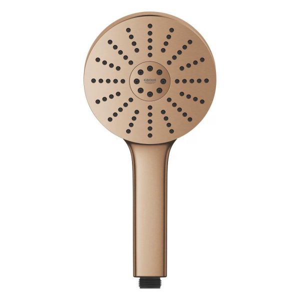 Grohe Vitalio Joy+ 120 Handbrause mit 3 Strahlarten, 6,3 l/min, warm sunset gebürstet 134863DL00 