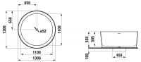 Vorschau: Laufen VAL freistehende Badewanne, rund, 130x130cm,weiß_1