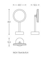 Vorschau: Cosmic Essentials LED-Kosmetikspiegel Ø 20cm, wiederaufladbar, dimmbar, chrom