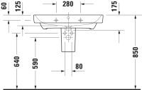 Vorschau: Duravit Duravit No.1 Waschtisch rechteckig 80x46cm, mit Hahnloch, mit Überlauf, weiß 23758000002