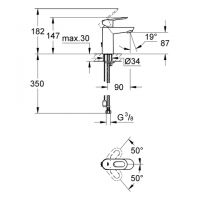 Vorschau: Grohe BauLoop Einhand-Waschtischbatterie, versenkbare Kette, S-Size, chrom