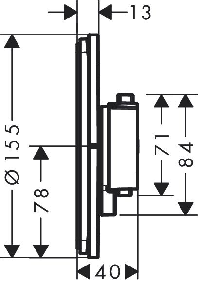 Hansgrohe ShowerSelect Comfort S Thermostat UP, 1 Verbraucher & zusätzl. Abgang, schwarz matt