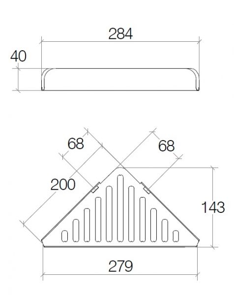 lineabeta FILO Duschablage eckig, 27,9x20cm, edelstahl poliert