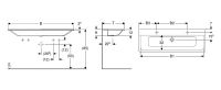 Vorschau: Geberit Xeno² Waschtisch aus Mineralwerkstoff, mit 2x1 Hahnloch, 140x48cm, weiß 500277001_2