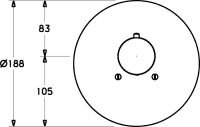 Vorschau: Hansa Hansaliving Fertigmontageset mit Funktionseinheit Thermostat-Batterie, rund, chrom