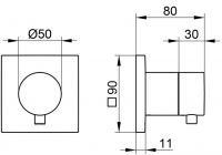 Vorschau: Keuco IXMO 2-Wege Umstellventil Rosette eckig mit Griff Comfort