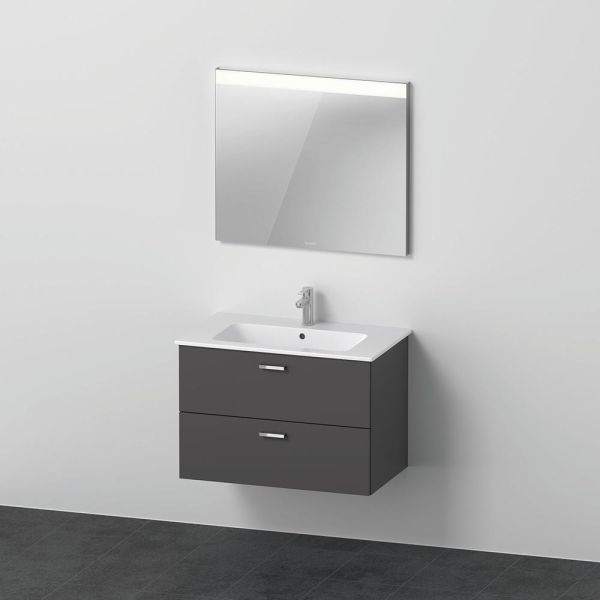 Duravit XBase Badmöbel-Set 83cm mit ME by Starck Waschtisch und Spiegel XB007104949