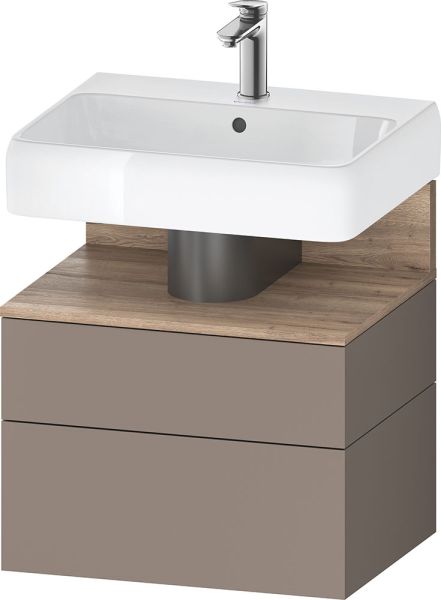 Duravit Qatego Unterschrank 59x47cm in basalt matt, mit offenem Fach in eiche marmoriert QA4393