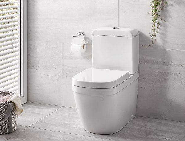 Grohe Euro Keramik Stand-WC-Kombination, spülrandlos, ohne Spülkasten, weiß