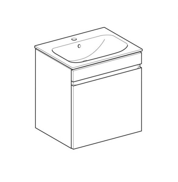 Geberit Renova Plan Set Möbelwaschtisch mit 1 Schublade, mit Waschtischunterschrank, 60cm1