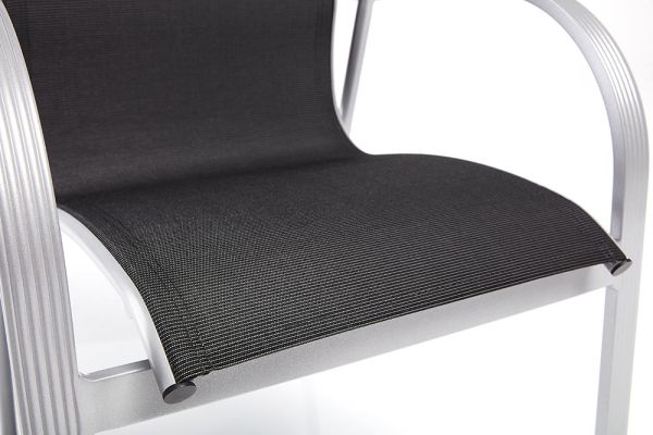 KETTLER Tampa Stappelsessel mit Armlehnen, silber/charcoal