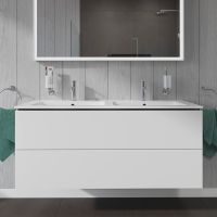 Vorschau: Duravit L-Cube Waschtischunterschrank 129x48cm 2 Schubladen für ME by Starck 233613 weiß matt LC625801818