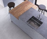 Vorschau: Edelstahl Küchenspüle 50x40x20cm, Aufsatz, gunmetal, hard graphite