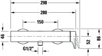 Vorschau: Duravit Tulum Einhebel-Brausemischer Aufputz, chrom, TU4230000010, techn. Zeichnung