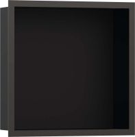 Hansgrohe XtraStoris Individual Wandnische mit Rahmen 300/300/100, schwarz matt/brushed black chrome