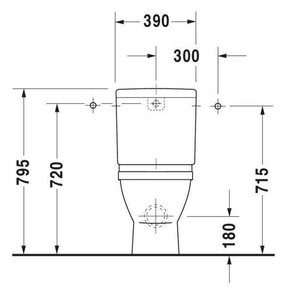 Duravit Starck 3 Stand-WC für Kombination, Tiefspüler 36x66cm, weiß