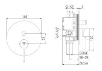 Vorschau: Steinberg Serie 280 Fertigmontageset für Wanne/Brause-Einhebelmischer mit Umsteller, schwarz matt