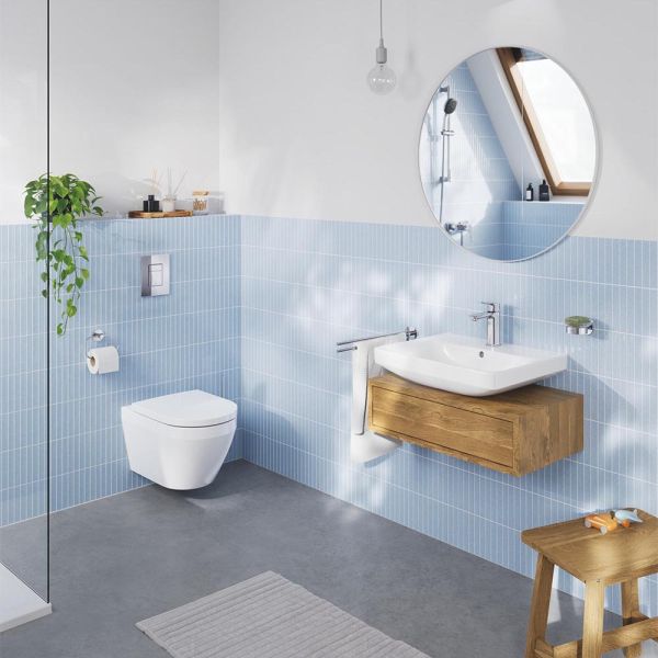 Grohe Euro Keramik Waschtisch 55cm mit Hahnloch & Überlauf, weiß