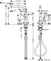 Vorschau: Hansgrohe Talis M54 Einhebel-Küchenmischer 270, Ausziehauslauf, 1jet edelstahl finish 72808800