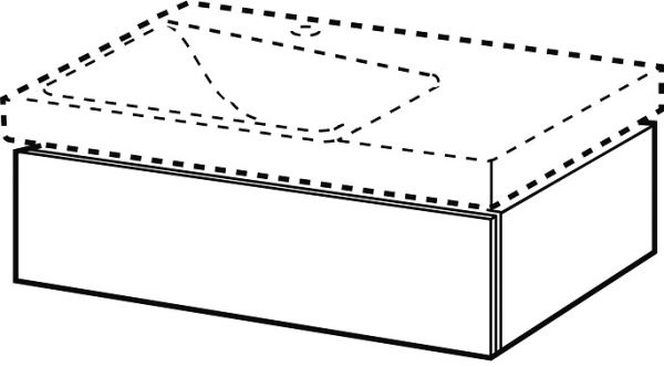 Geberit Xeno² Waschtischunterschrank 88x22cm mit 1 Schublade, Siphonausschnitt links