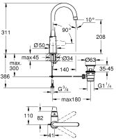 Vorschau: Grohe Euroeco Einhand-Waschtischbatterie L-Size mit Ablaufgarnitur, chrom