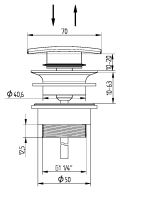 Vorschau: Avenarius Design-Schaftventil eckig 1 ¼" mit Verschluss klick-klack, chrom