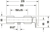 Vorschau: Duravit Manhattan Duscharmatur Aufputz eckig, schwarz matt