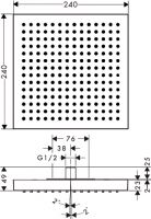 Vorschau: Axor ShowerCollection 24x24 1jet Kopfbrause Decken-Aufputz