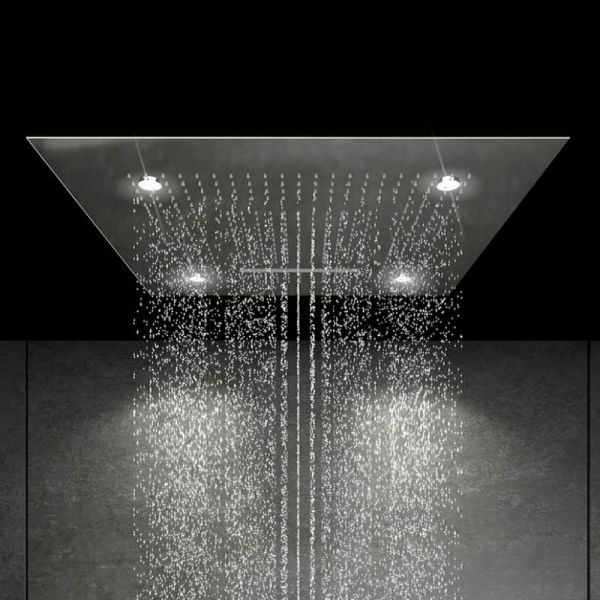 Steinberg Sensual Rain Regenpaneel 60x60cm, mit LED-Beleuchtung, 3 Strahlarten, edelstahl poliert