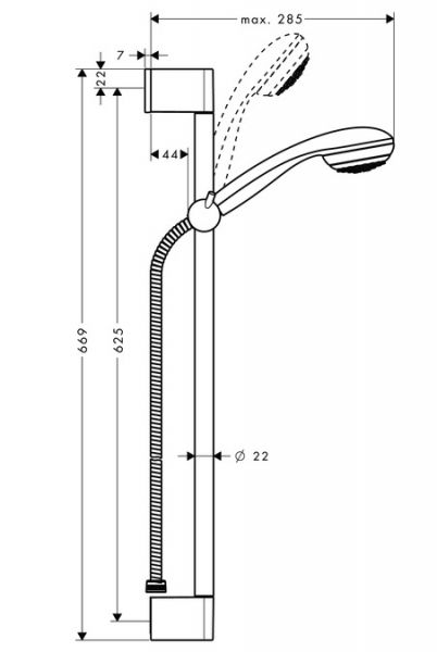 Hansgrohe Crometta 85 Mono Handbrause/ Unica'Crometta Brausestange 0,65m Set, chrom
