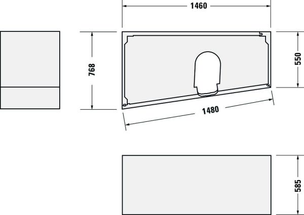 Duravit No.1 Badewannenträger trapezförmig 147x77x57cm für Badewanne 700504, weiß