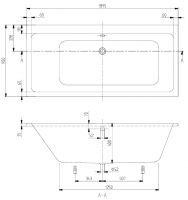 Vorschau: Villeroy&Boch Subway Rechteck-Badewanne 190x90cm