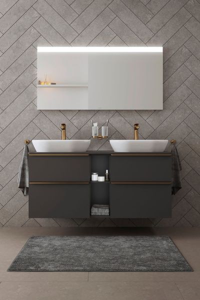 Duravit Starck T Zahnputzbecher doppelt, wandhängend, bronze gebürstet 0099480400