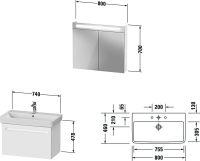 Vorschau: Duravit No.1 Badmöbel-Set 80cm mit Waschtisch, Spiegelschrank, 1 Auszug und Innenschublade