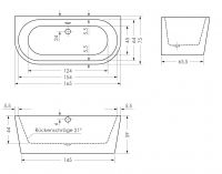 Vorschau: Repabad Livorno oval F Vorwandmontage Badewanne 165x75cm