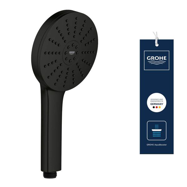 Grohe Vitalio Joy+ 120 Handbrause 6,3 l/min, 3 Strahlarten, schwarz matt