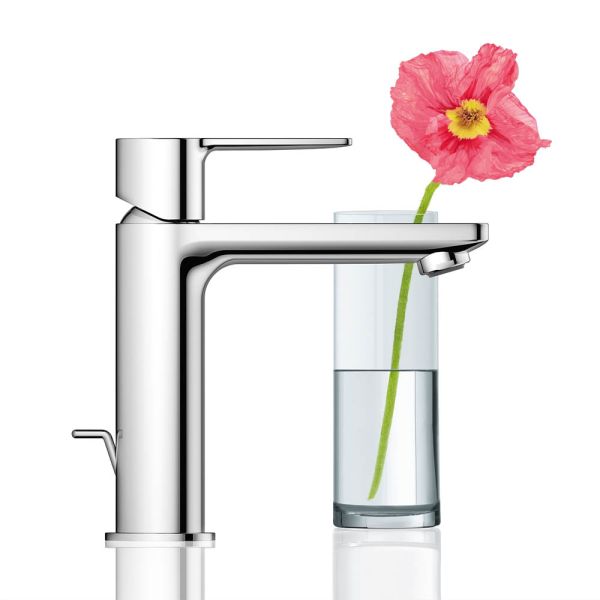 Grohe Lineare Einhand-Waschtischbatterie S-Size, Zugstangen-Ablaufgarnitur, chrom 32114001