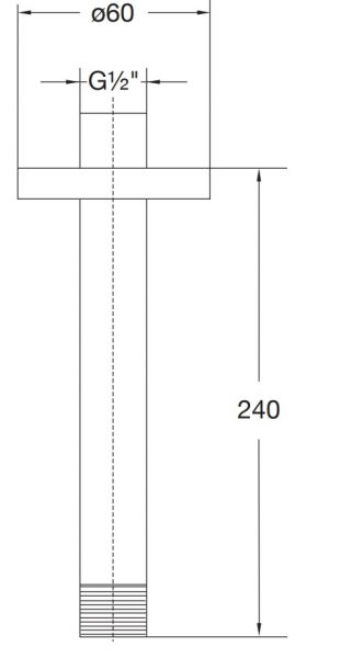 Steinberg Brausearm Deckenmontage, 24cm