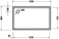 Vorschau: Duravit Starck Slimline Duschwanne rechteckig 80x130cm, Sanitäracryl, weiß